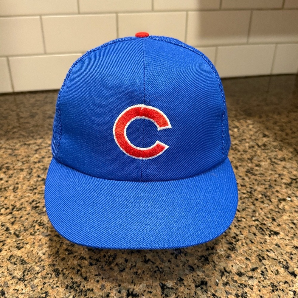 Vintage Chicago Cubs Hat Annco Trucker Snapback Blue MLB